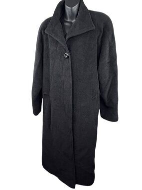 WHIMSIGOTH VTG 90s Black Wool Alpaca Blend Long Black Winter Coat Women’s 16W